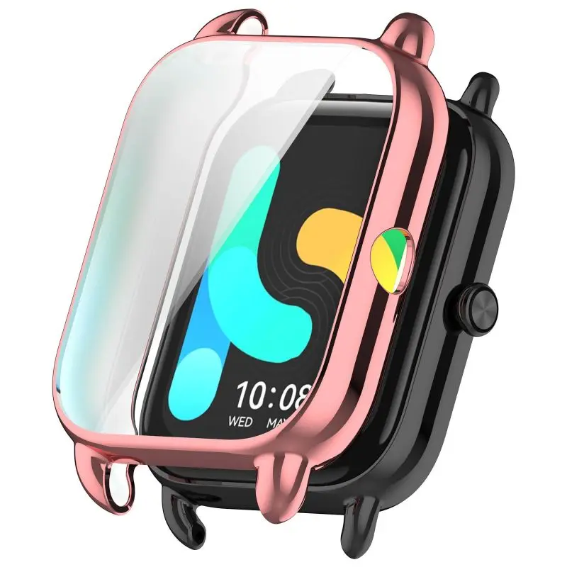 Plating TPU Case For Haylou RS4 /RS4 Plus Smart Watch Strap Full Bumper Cover Silicone Accessories RS 4 Frame Screen Protector