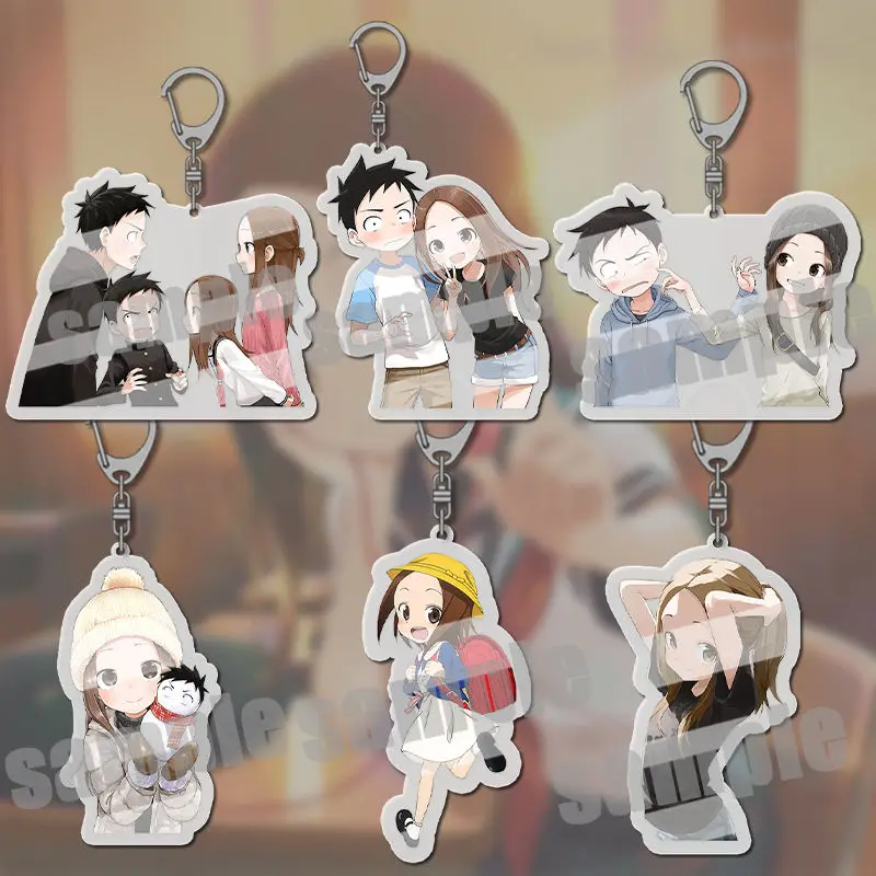 Couple Gift Teasing Master Takagi san Acrylic Key Chain Keyring Strap Figure Hanging Accessories Keychain