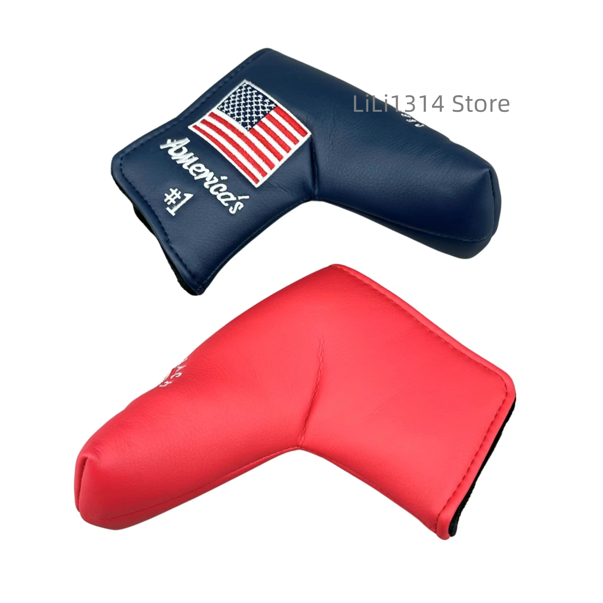 1pc Golf Putter Cover PU Leather Closure Pine Pattern Golf Club Cover Blade Putter Cover Protector