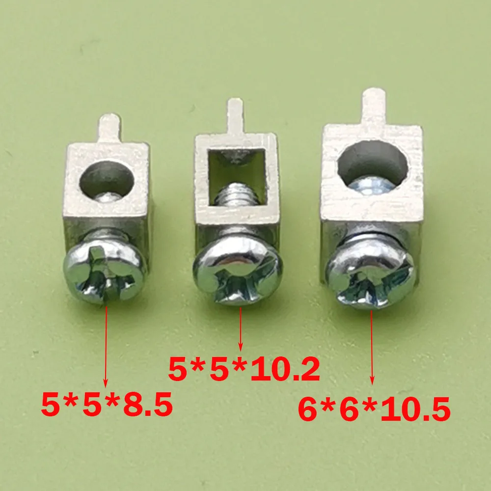50pcs PCB Terminal Block Double Feet Square Copper Terminal High Current 30A Solder Board Drive Power Wire Terminal Connector