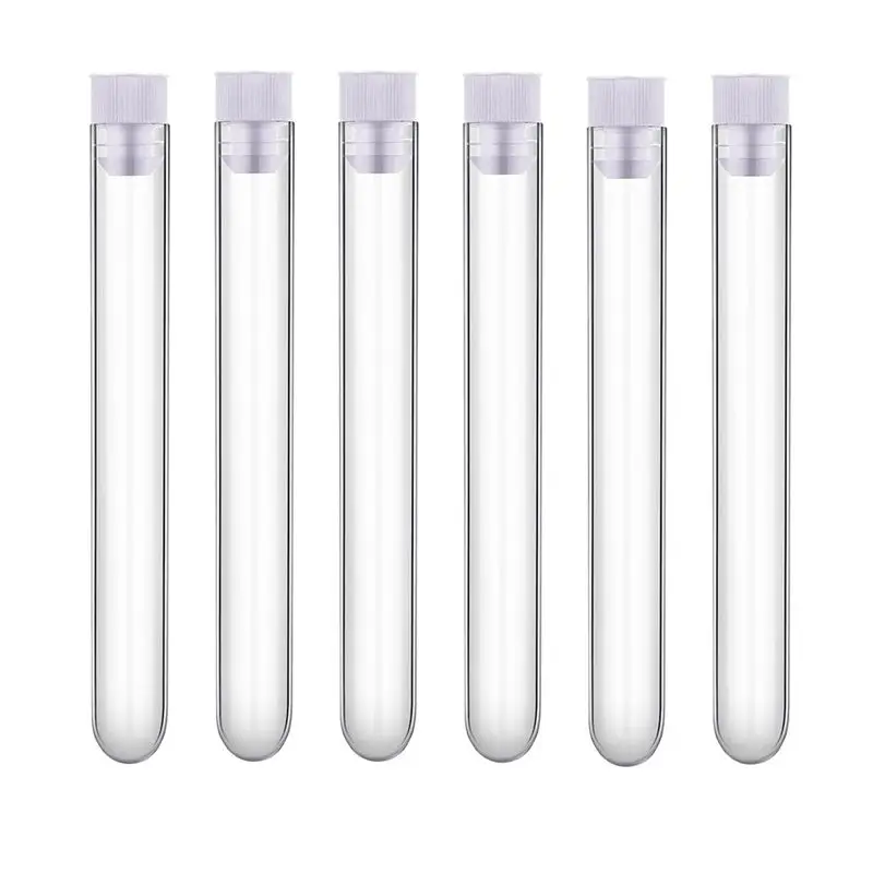 DT38 300 Pack Clear Plastic Test Tubes 12 x 100mm 12 Ml Plastic Tubes with Caps Candy Tubes Test Lab Tubes
