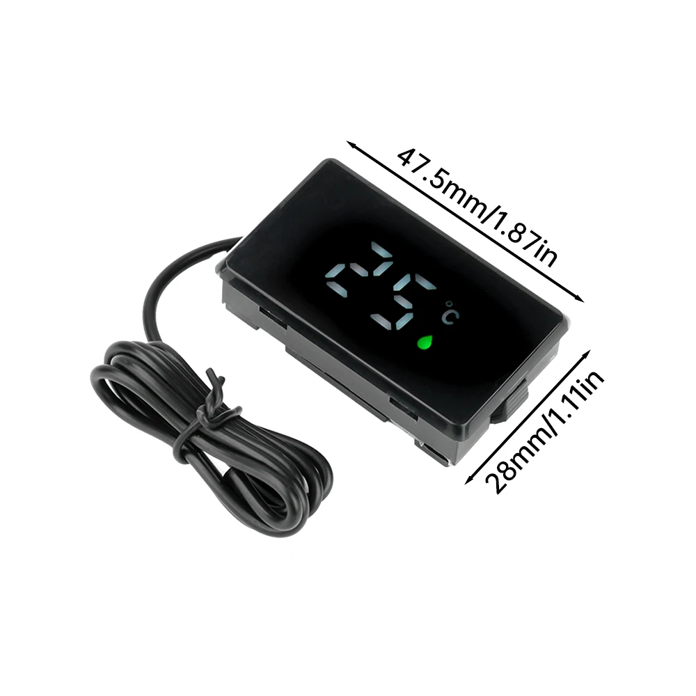 Electronic Digital Thermometer LED Digital Display With Waterproof Temperature Sensor Probe Embedded Temperature Tester 0~99℃
