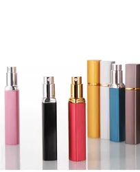 12ml Metal Glass Tank Perfume Spray Bottle Aluminum Nozzle Refillable Dispenser Portable Cosmetic Empty Container Women Travel