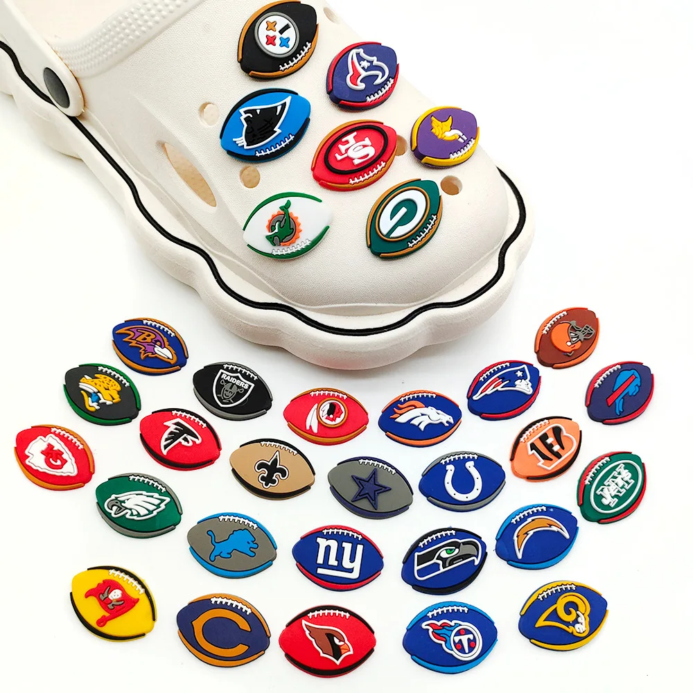 American Football Collection Shoe Charms DIY Shoe Decorations Accessories Decorations Sandal Decorate for Crocs Kids Gift