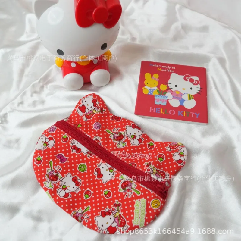 مرحبا كيتي أنيمي Kawaii سانريو Ins موضة مطبوعة قماش محفظة نسائية للعملات المعدنية لطيف الكرتون متعددة الوظائف حافظة للبطاقات هدايا للفتيات