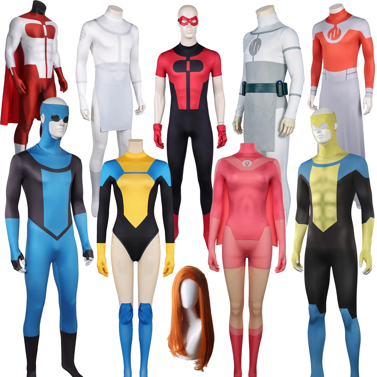 Costume de cosplay de super-héros Invincible Mark Grayson Atom Eve pour hommes et femmes, tenue de fantaisie pour Halloween et carnaval