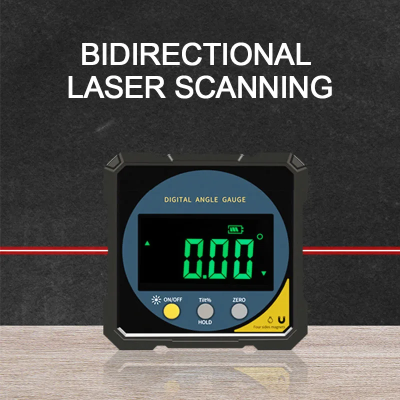 Digital Laser Protractor Inclinometer USB chargeable Laser Inclinometer Level Angle Finder Goniometer Magnet Tilt Measuring Tool