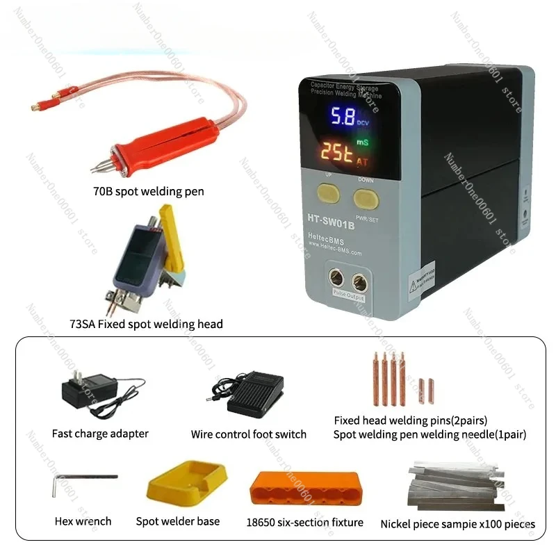 New Heltec Capacitor Storage Battery Spot Welding Machine LED Digital Display 0.3mm thickness/11.6KW Portable Small Spot Welder