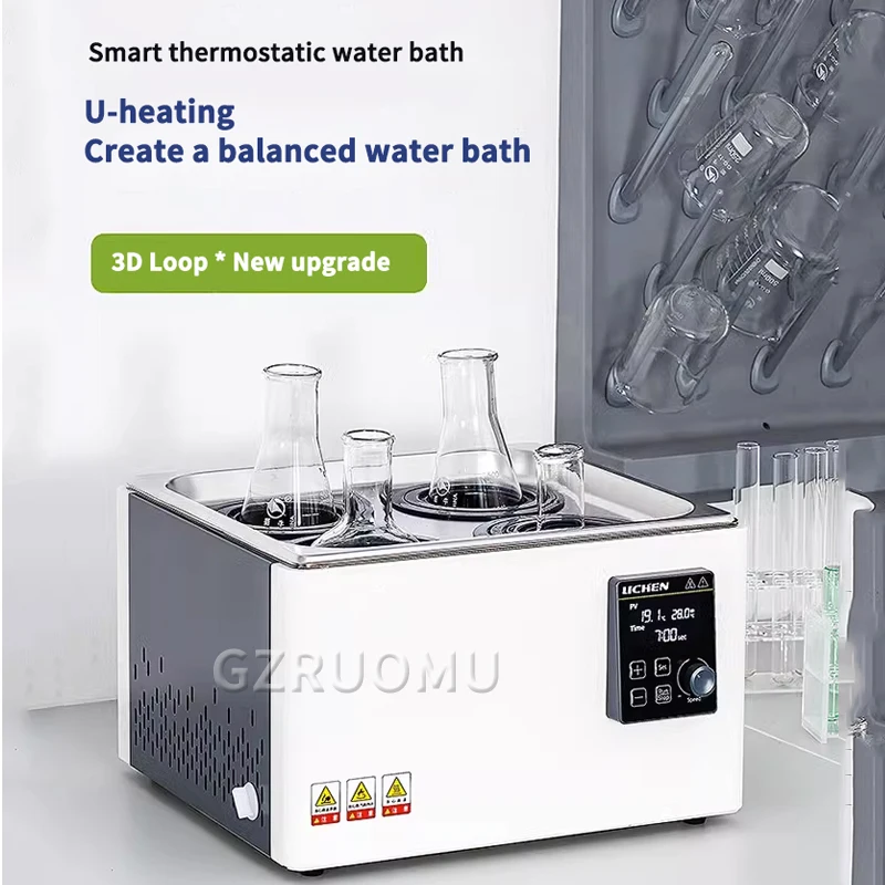 WB-1/2/4 Hole Intelligent Constant Temperature Water Bath Pot Adjustable LCD Anti-Dry Burning Lab Electro-Thermal Water Bath Box