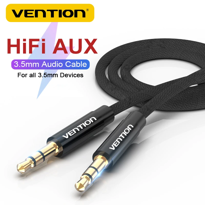 

Vention Aux Cable Speaker Wire 3.5mm Audio Cord For Computer Headphone Samsung Xiaomi OnePlus Laptop Car Male to Male Audio Wire