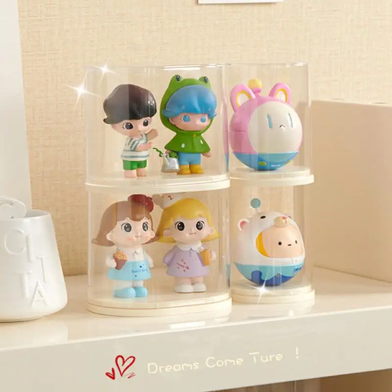 Mini Figure Display Stand Cabinet Storage Box Transparent Dustproof Single Display Box home decoration Cabinet Organizer