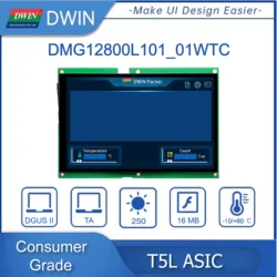 DWIN-Módulo de pantalla táctil TFT LCD HMI, 10,1 pulgadas, 1280x800, IPS capacitivo/resistivo TTL/RS232, dmg12800l101 _ 01W