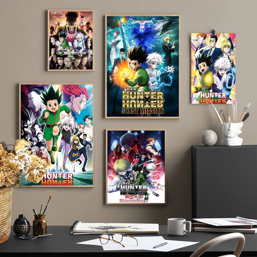 Anime H-HUNTER X H-HUNTER Gon Zoldyck Hisoka Classic Vintage Posters Whitepaper Prints Posters Artwork Kawaii Room Decor