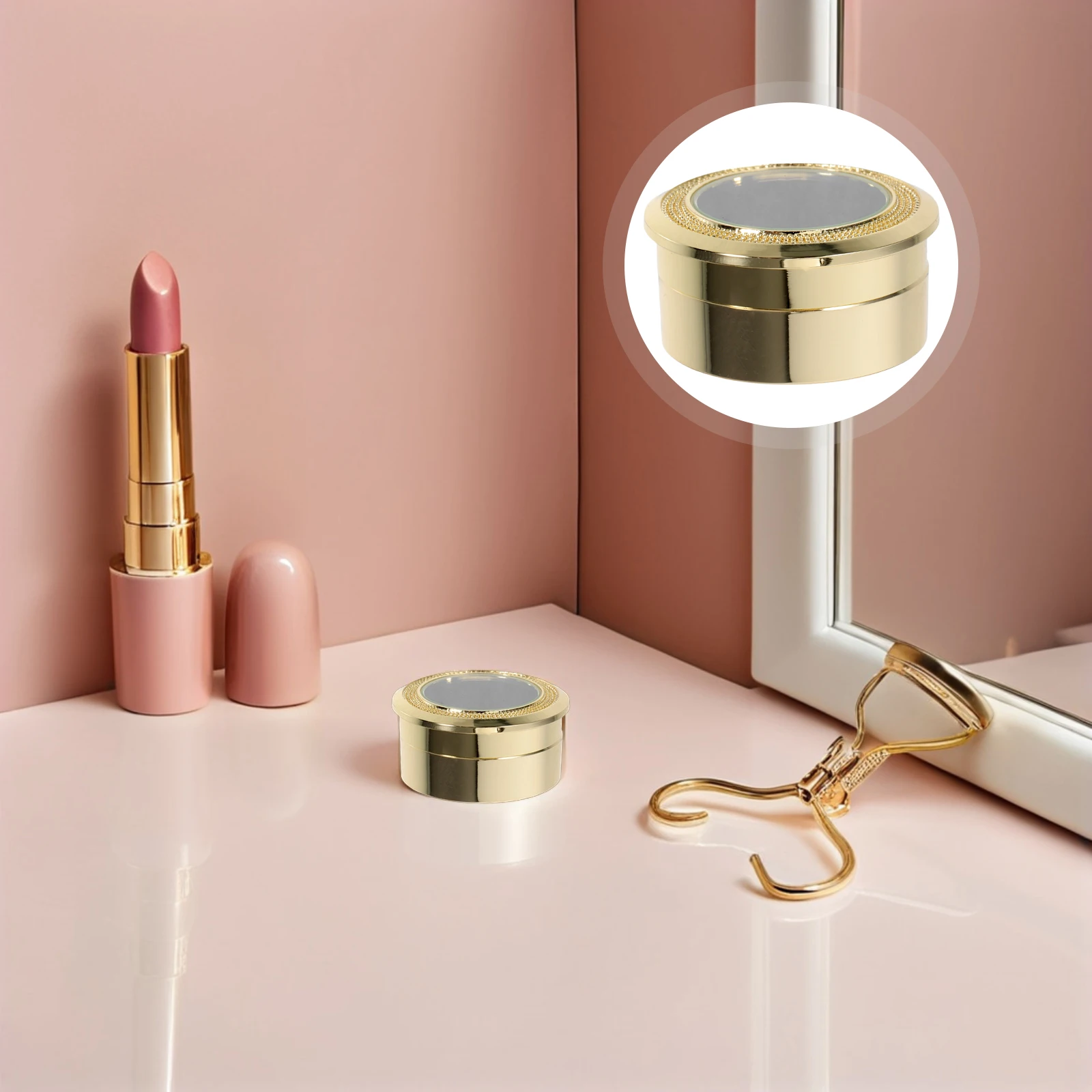 

Threaded Design Glass Jewelry Display Case Round Gemstone Storage Soft Lining Transparent Lid Gemstone Display Box Container For