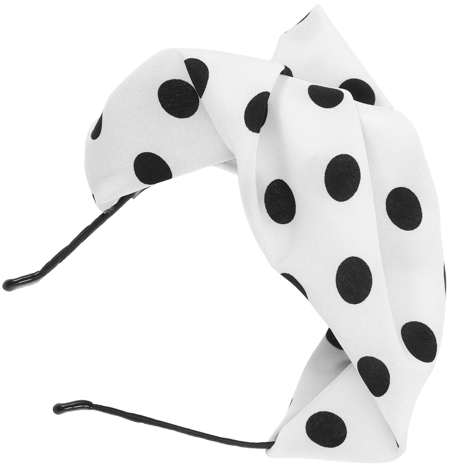 

Retro Half Beret Headband Women Black White Dot Fabric Hair Decor Wedding Bridal Party Headdress Fascinator Comfortable