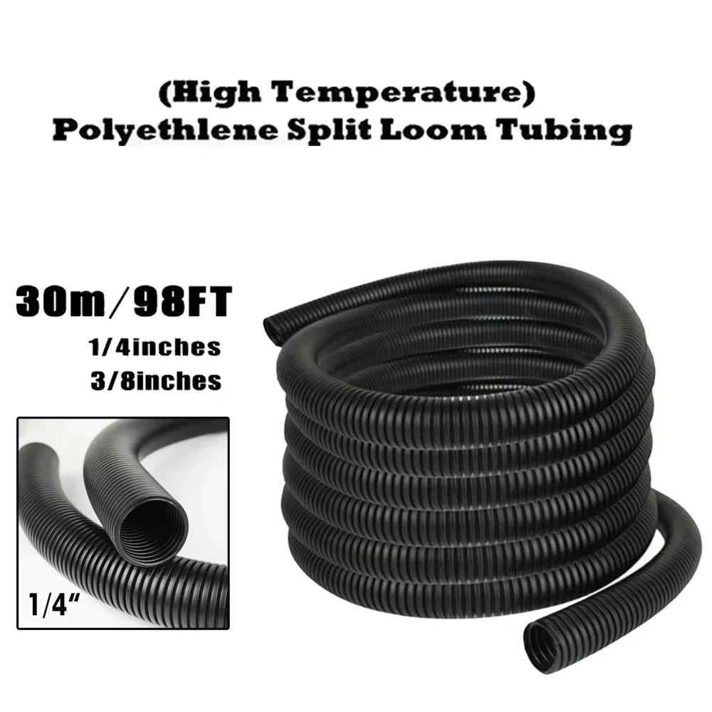 Imagem -06 - Flexível Split Loom Tubo de Proteção Cabo Management Conduit Convoluted Tubing Wire para Todos os Tipos de Carros e Casas 30m