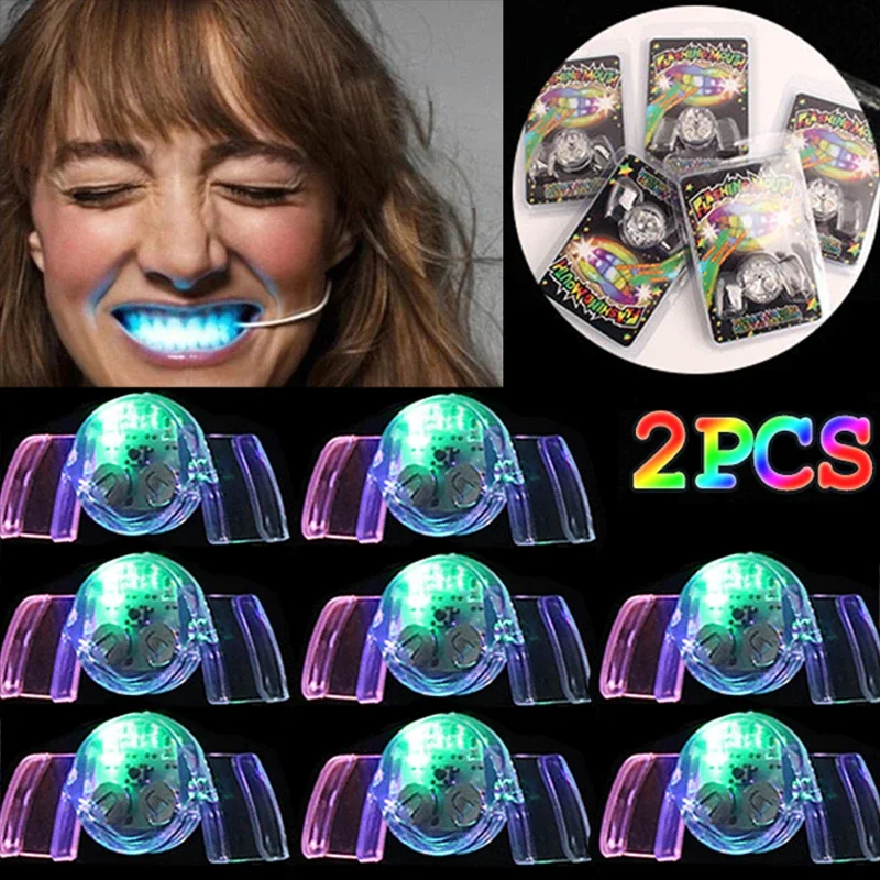 LED Flashing Tooth Brace Light Up Mouth Guard Halloween Flashing Teeth Toy Kids Children Trick Gift Holiday Party Favor Supplies