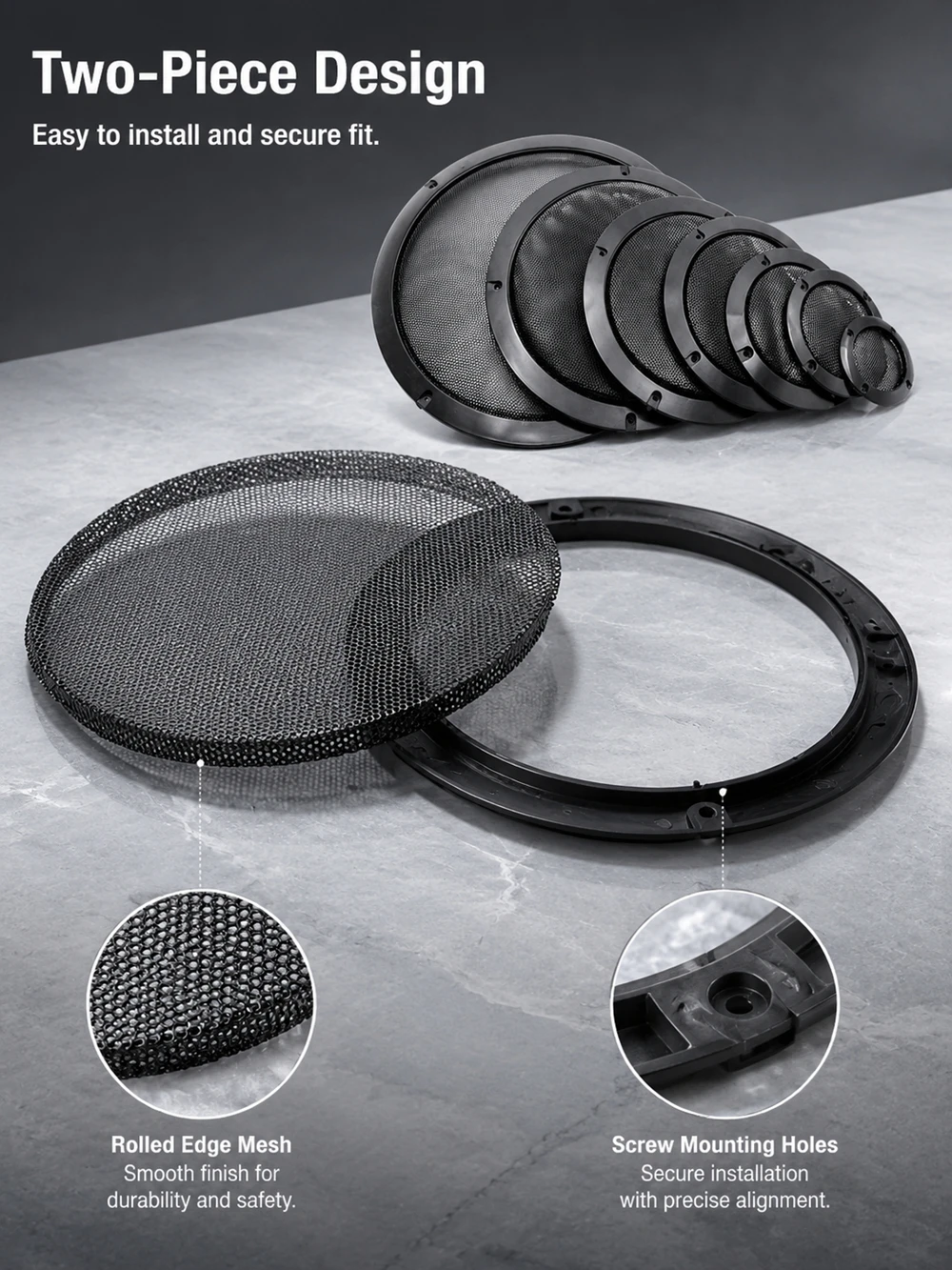 HIFIDIY LIVE 4 5 6 8 10 Zoll Lautsprecher-Netzabdeckung Hochwertige Auto- und Heim-Lautsprecherabdeckung Kunststoffrahmen Metall-Eisendraht-Gitter – Detail 3