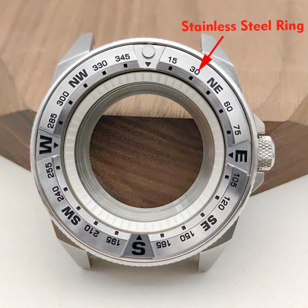 Mod King Samurai Watch Case fit For NH34 NH35 NH36 7S26 Movement Transparent back cover Watch Case and 22mm Bracelet Part Set