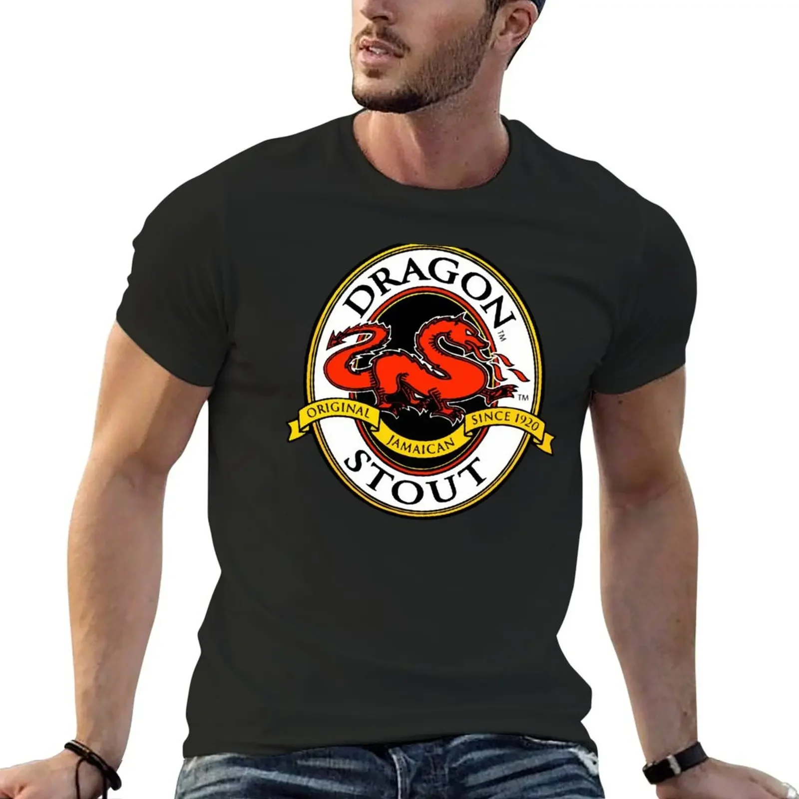 

Dragon Stout T-Shirt vintage clothes animal prinfor boys plus size men clothing