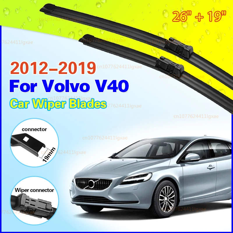 

Car Wiper Blades For Volvo V40 2012-2019 Windshield Windscreen Front Window Blades 26"+19" Car Accessories