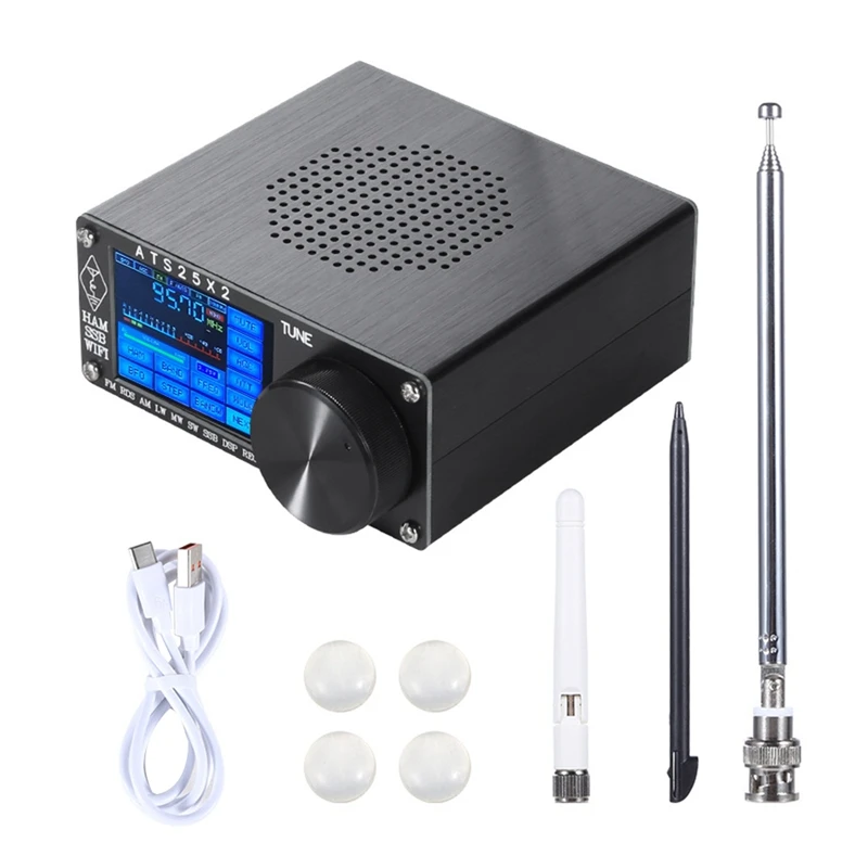 

ATS25X2 Full Band FM/LW/MW/SW/SSB Spectrum Scan Receiver Touch Screen Stereo Receiver WIFI FM RDS APP Network Aluminum Alloy