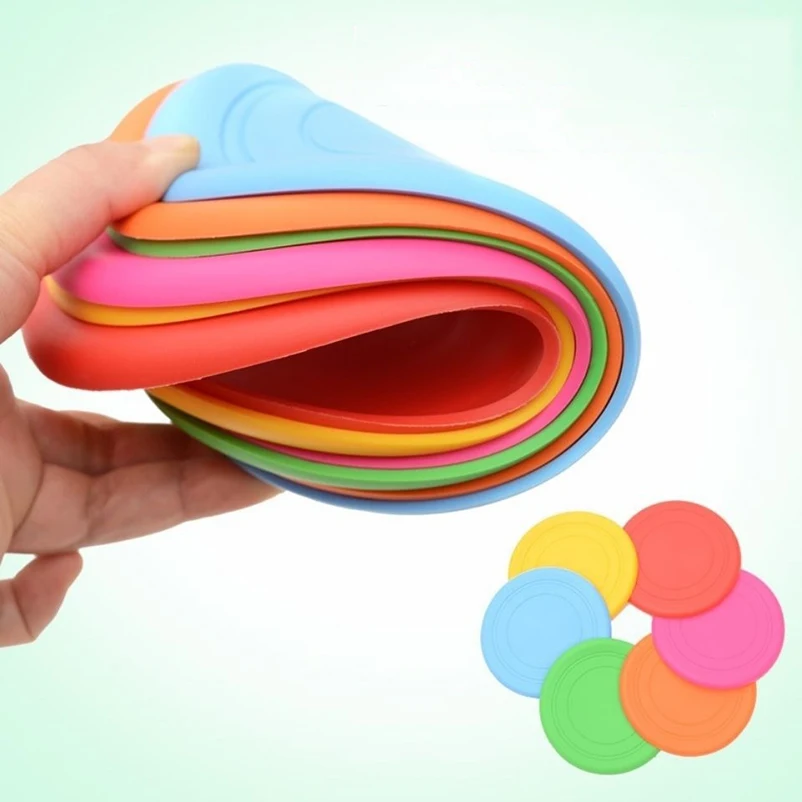 New dog pet round toy bite free outdoor train dog sport dog sports throwing roft toy rondom colors image 3