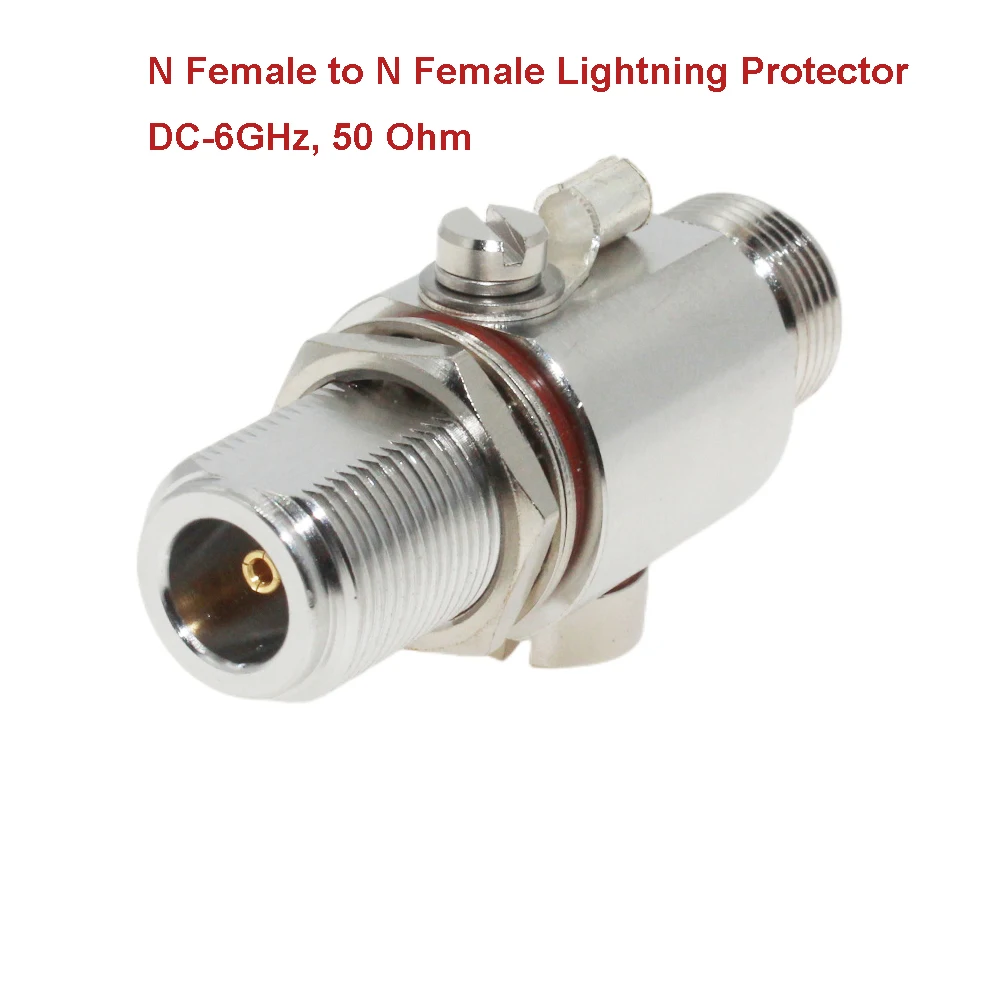 6GHz N Coaxial Lightning Protector N Type Female to Female Gas Discharge Protection for HAM CB Radio WLAN WiFi 50 Ohm