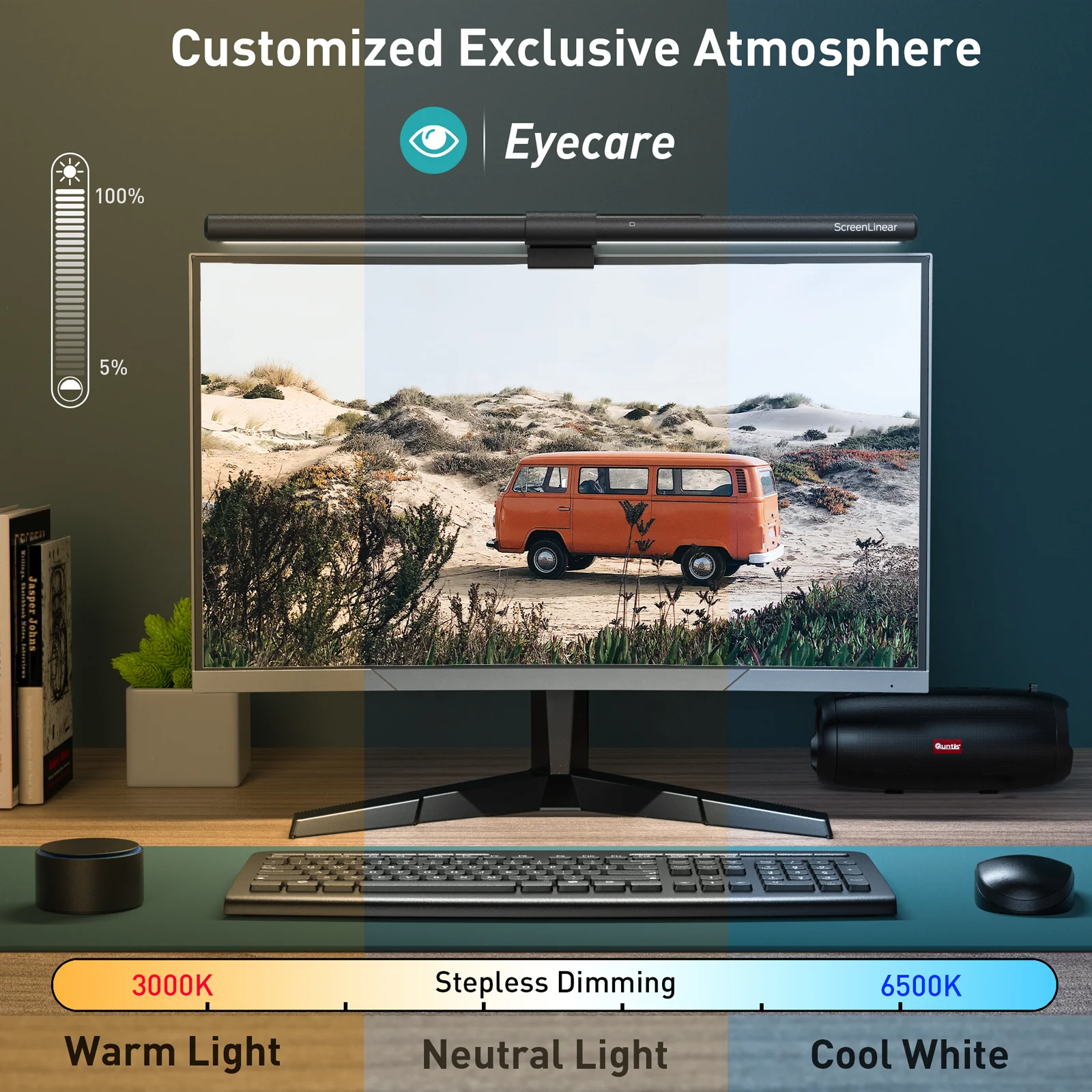 Picture 6: Northland Eye Protection Remote Control LED  Light Bar with Step-less Dimming Light Senor for Curved PC Screen