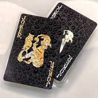1PcsColor Black Gold Playing Card Game Card Group Waterproof Poker Suit Magic Dmagic Package Board Game Collection Entertainment 6
