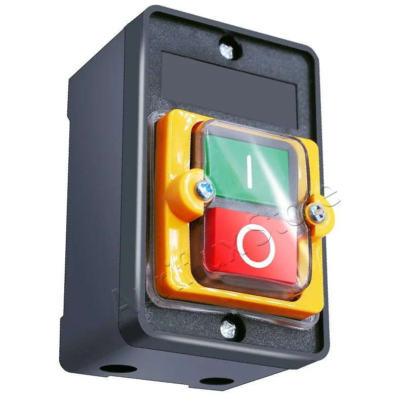 

Latching Push Button Switch Waterproof On/Off Motor Start Stop Switch with Box 10A AC 220V/380V KAO-10KH