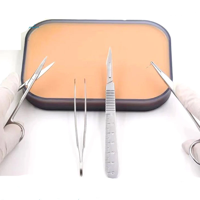 Skin suture silicone contact module double eyelid embedding simulation leather training tool plastic practice model