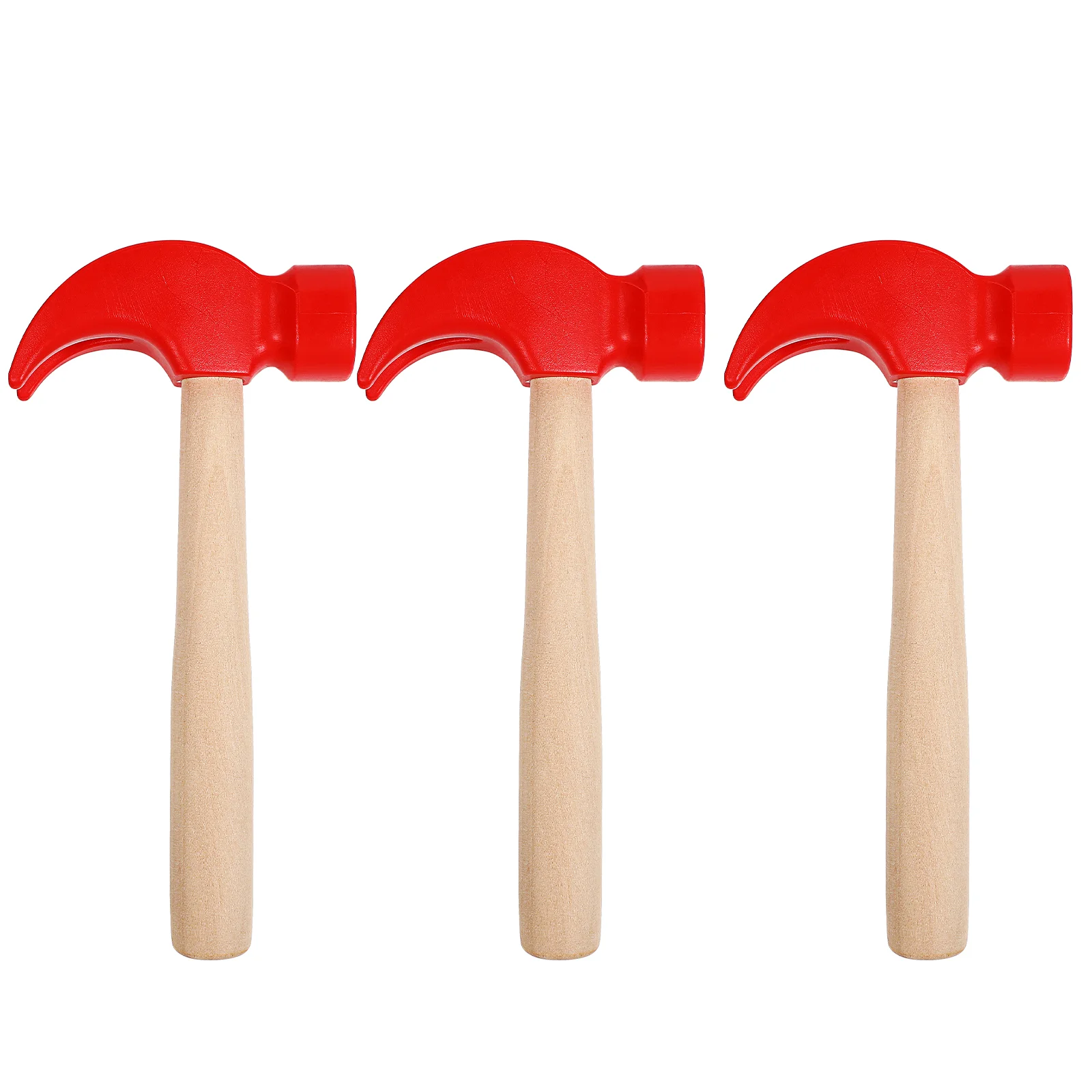 3 Pcs Wood Hammer Toy Pretend Play Kids Wooden Convenient Maintenance Tool Educational