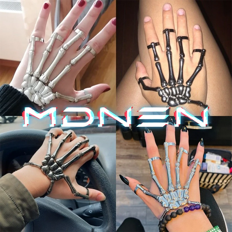 Necro Armor ring Skeleton ring Tail ring Exoskeleton bracelet Movable joint adjustable men's and women's accessory trend