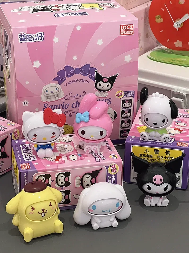 Женская Игрушка Sanrio Kawaii с изображением милого лица, коллекционная игрушка My Melody Hello Kitty Kuromi, детские подарки на день рождения