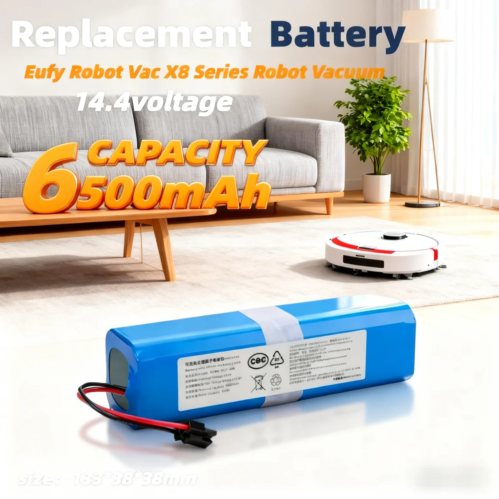 

14.4V 5200mAh Replacement Battery Compatible for Eufy RoboVac X8 Series RoboVacX8 PRO Vacuum Cleaner Replacement Battery