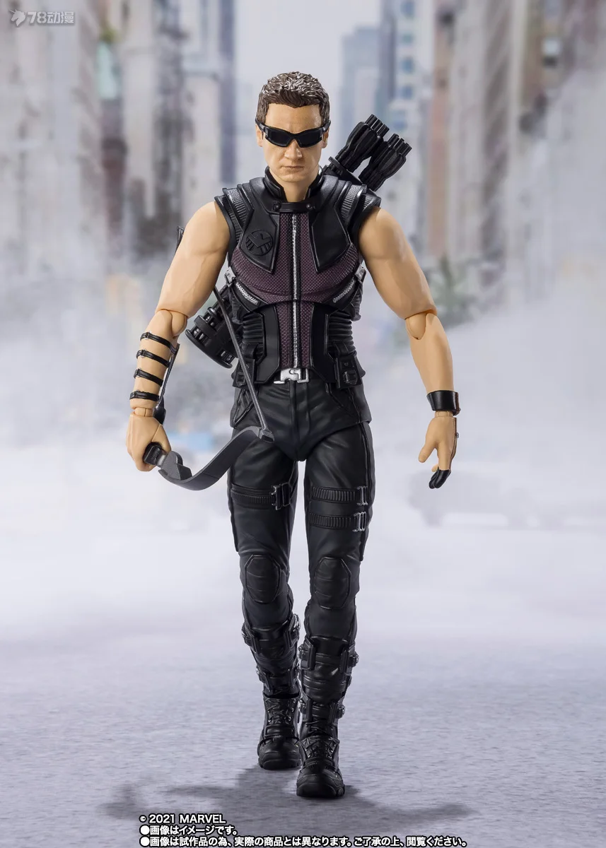 In Stock Originate BANDAI SHF Marvel Hawkeye Movable Model Toy S.H.FIGUARTS The Avengers 2012 Clinton Francis Barton