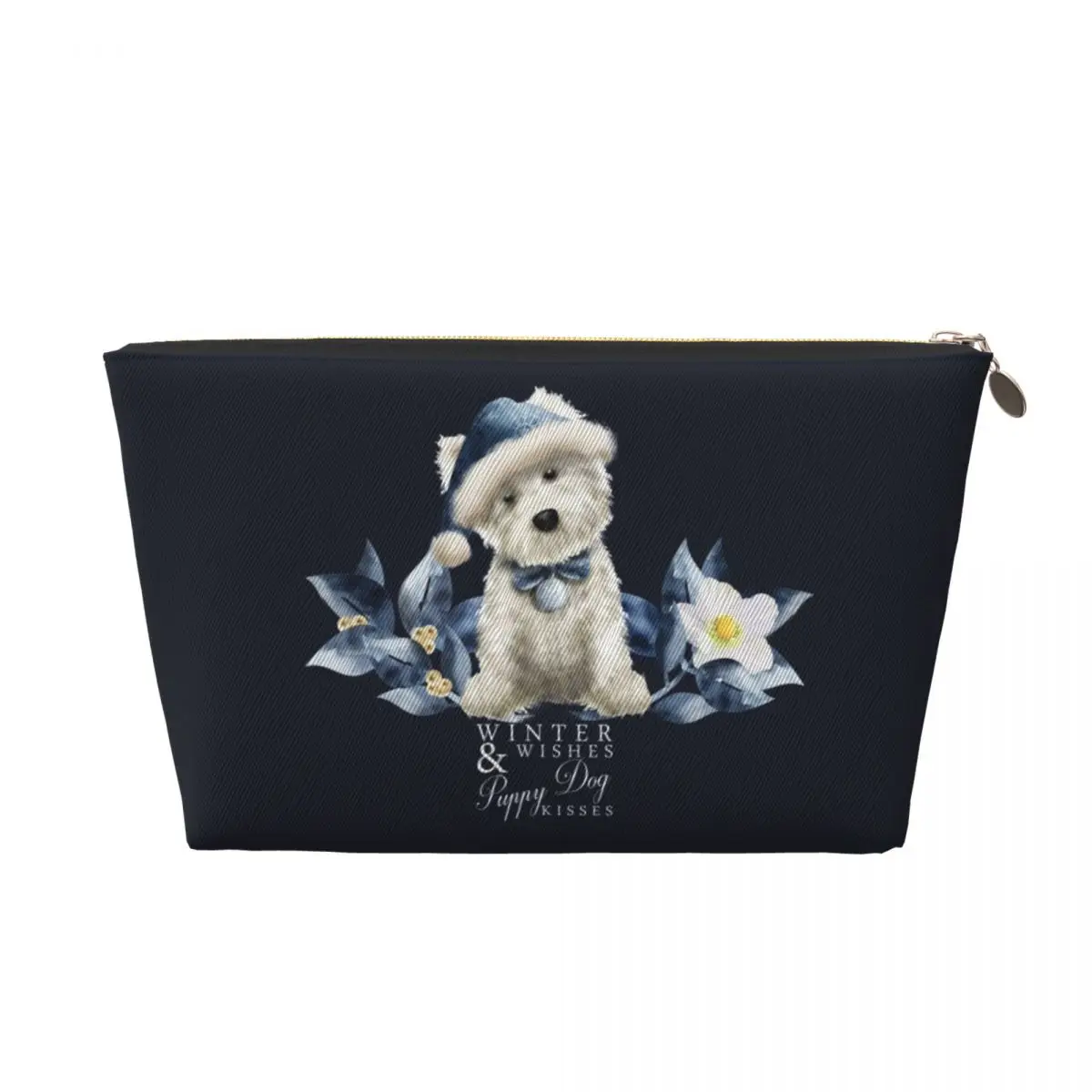 Custom Cute West Highland White Terrier Dog Cosmetic Bag Large Capacity Westie Puppy Makeup Case Beauty Storage Toiletry Bags