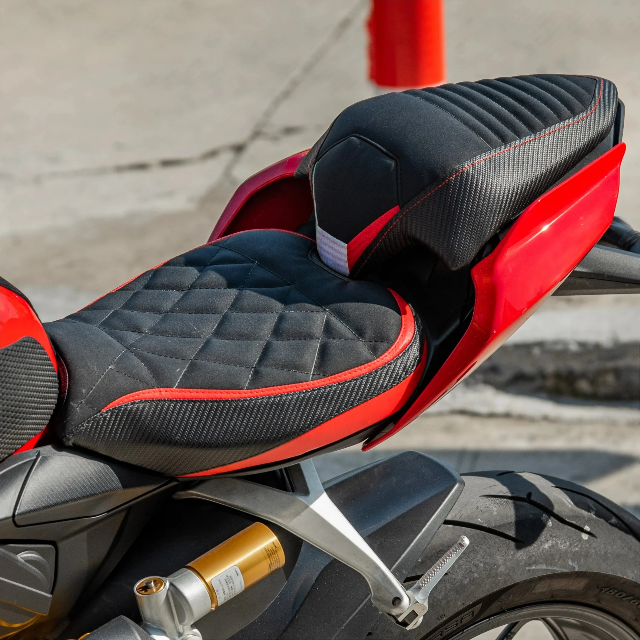 WOLFLINE Rider Passenger Double Seat for Ducati Streetfighter V2 2022-2023 Front & Rear Seat Cushion,Comfortable for Long Rides