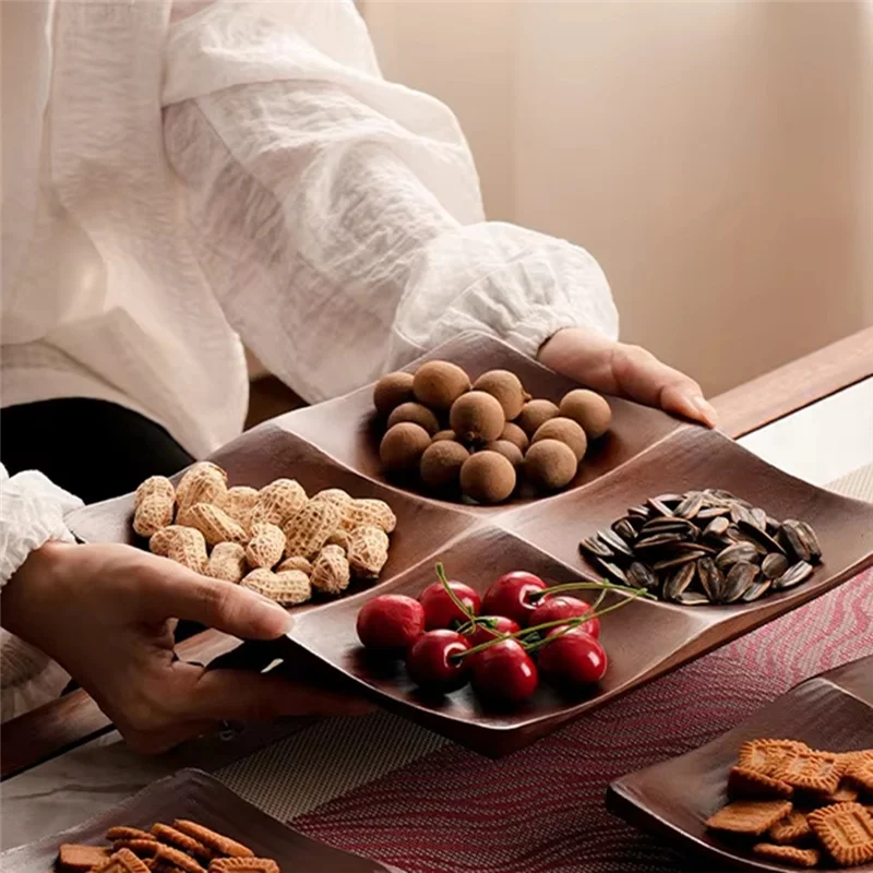 【حار بيع】صينية من الخيزران لغرفة المعيشة - طبق تقديم الوجبات الخفيفة والحلوى الأنيق لمنظم طاولة القهوة المنزلي #2