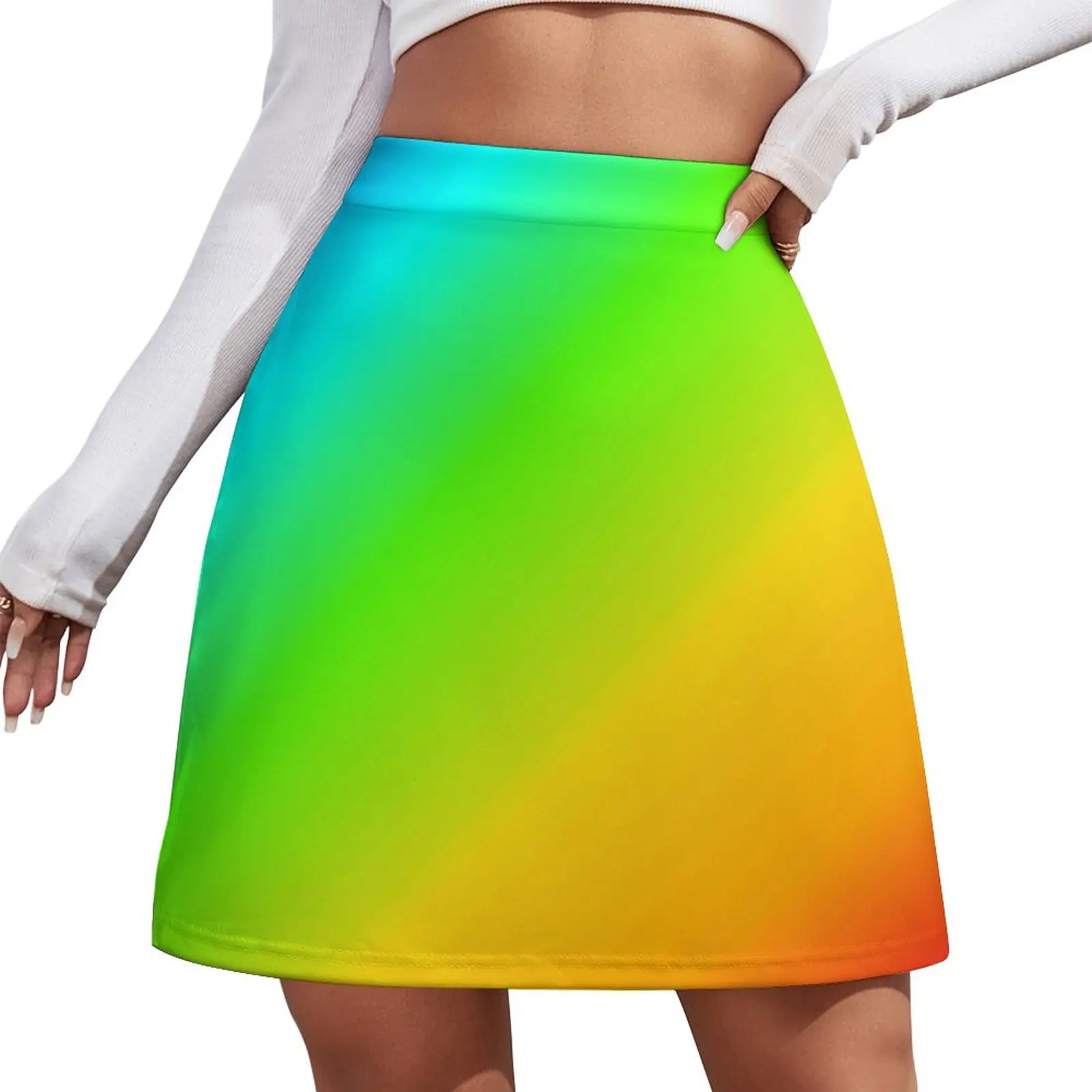 

Colorful Rainbow Skirt Women LGBT Pride Flag Cute Mini Skirts Summer Street Fashion High Waist Big Size Casual A-line Skirt