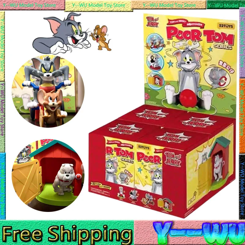 52 Zabawki Tom And Jerry Blind Box Poor Tom Series Surprise Box Śliczna figurka anime Ozdoba do dekoracji domu dla dzieci Prezent świąteczny