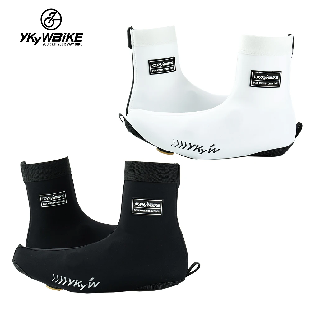 YKYW Black White Waterproof  Windproof Cycling Shoe Cover Men Women Bicycle Overshoes MTB Road Bike Racing Cycling Overshoes