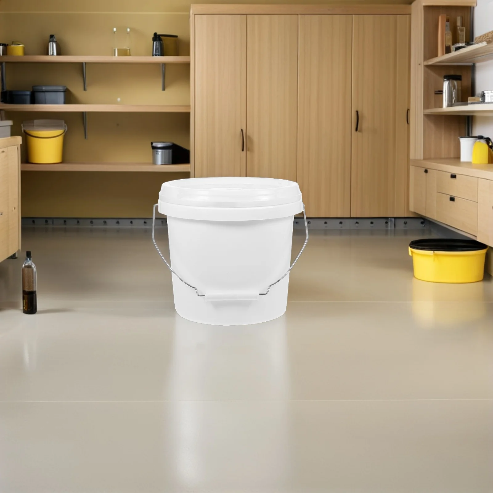 

3Pcs Round Paint Bucket 4L Oil Bucket with Lid Leak Proof Handle Multi-Functional Paint Storage Container