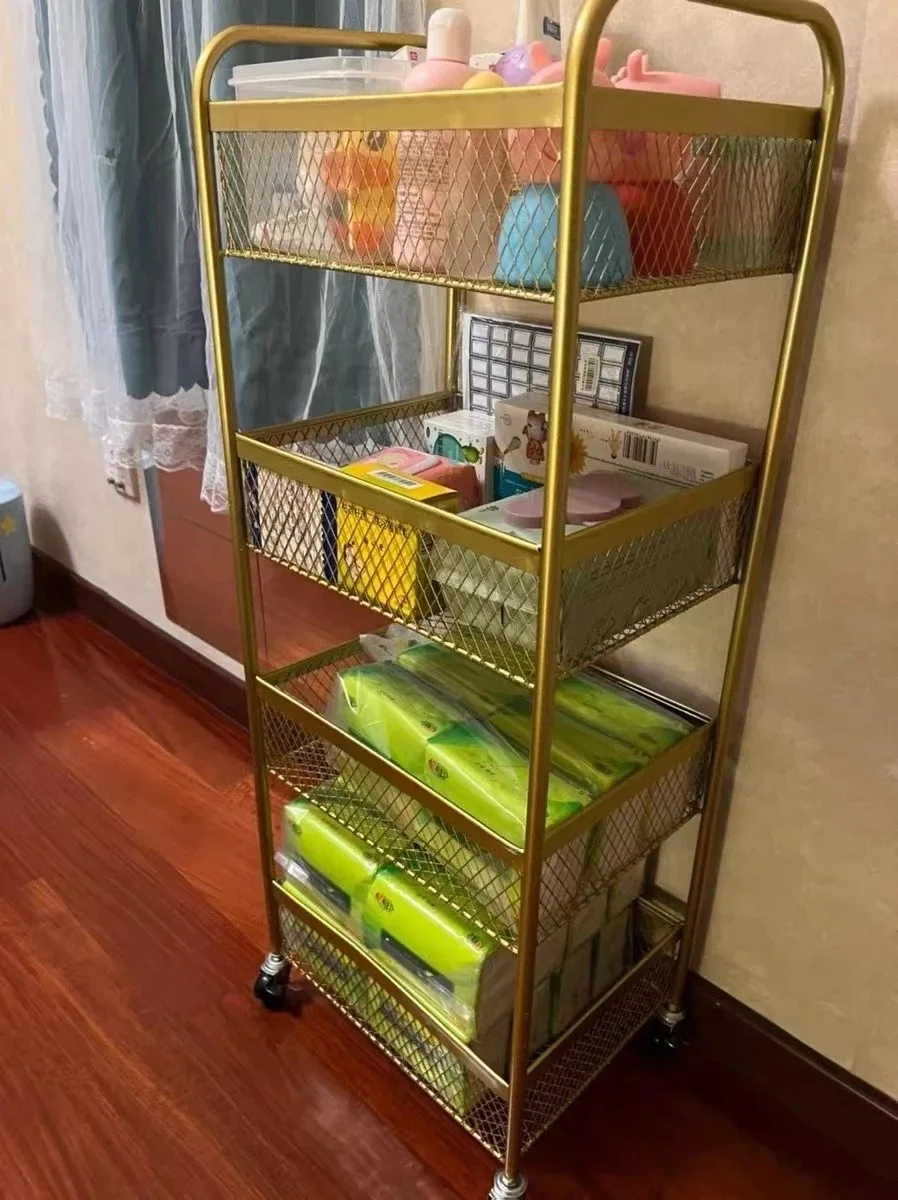 عربة دوارة لصالونات التجميل عربة تخزين مستحضرات التجميل المحمولة لأدوات وشم شعر الأظافر 3 طبقات عربة صالونات التجميل المعدنية