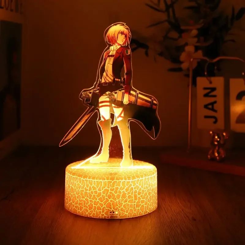 Anime Figures 3D Lamp Attack on Titan LED Night Light 16 Colors Lamps Remote Control RGB Decoration Bedroom Home Children Gifts