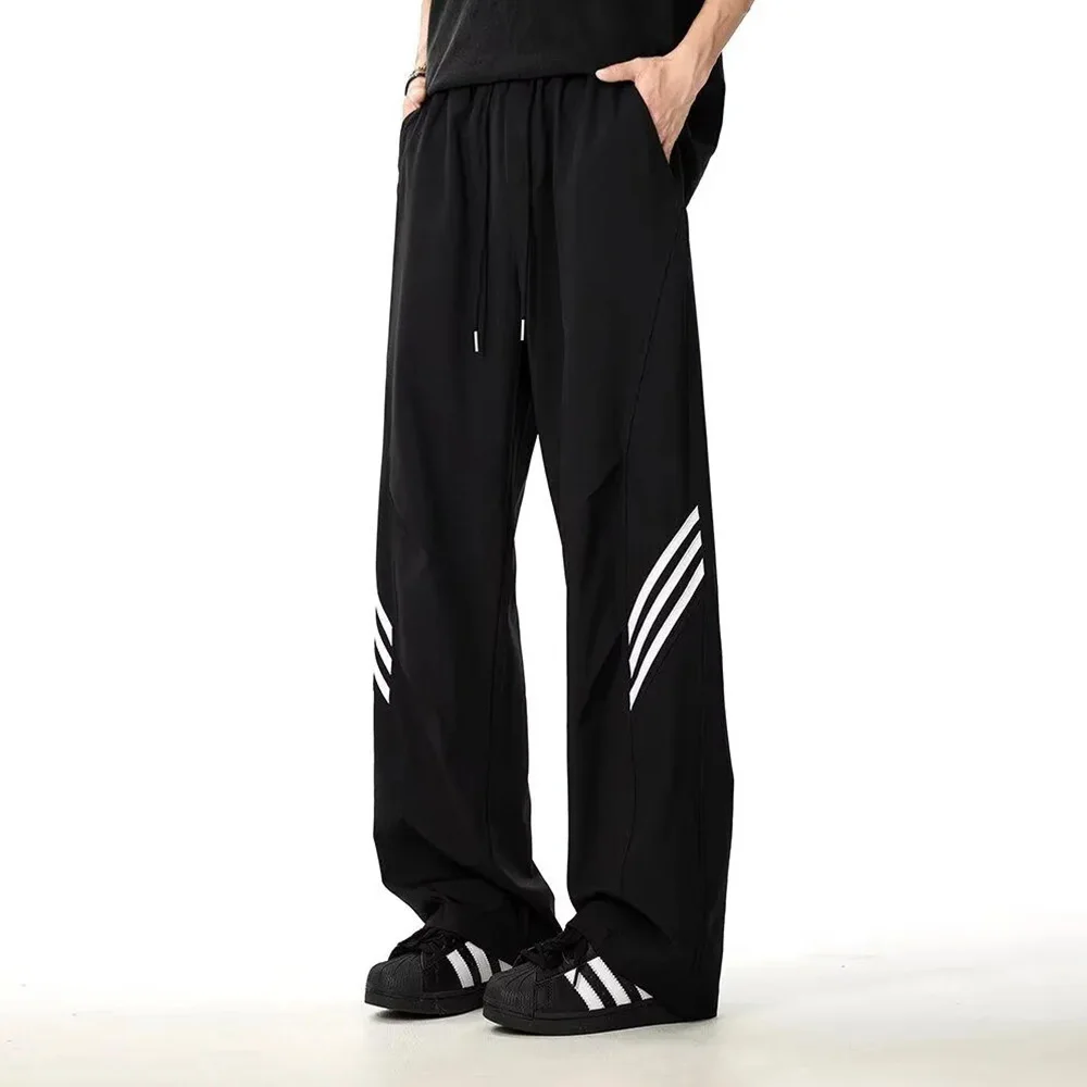 

2025 Summer Men's Thin Korean Trousers Fashion Casual Trend Street Hip-hop Niche Simple Loose Breathable New Men's Bottoms
