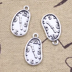 20pcs Charms Time Clock Watch 23x13mm Antique Silver Color Pendants DIY Crafts Making Findings Handmade Tibetan Jewelry