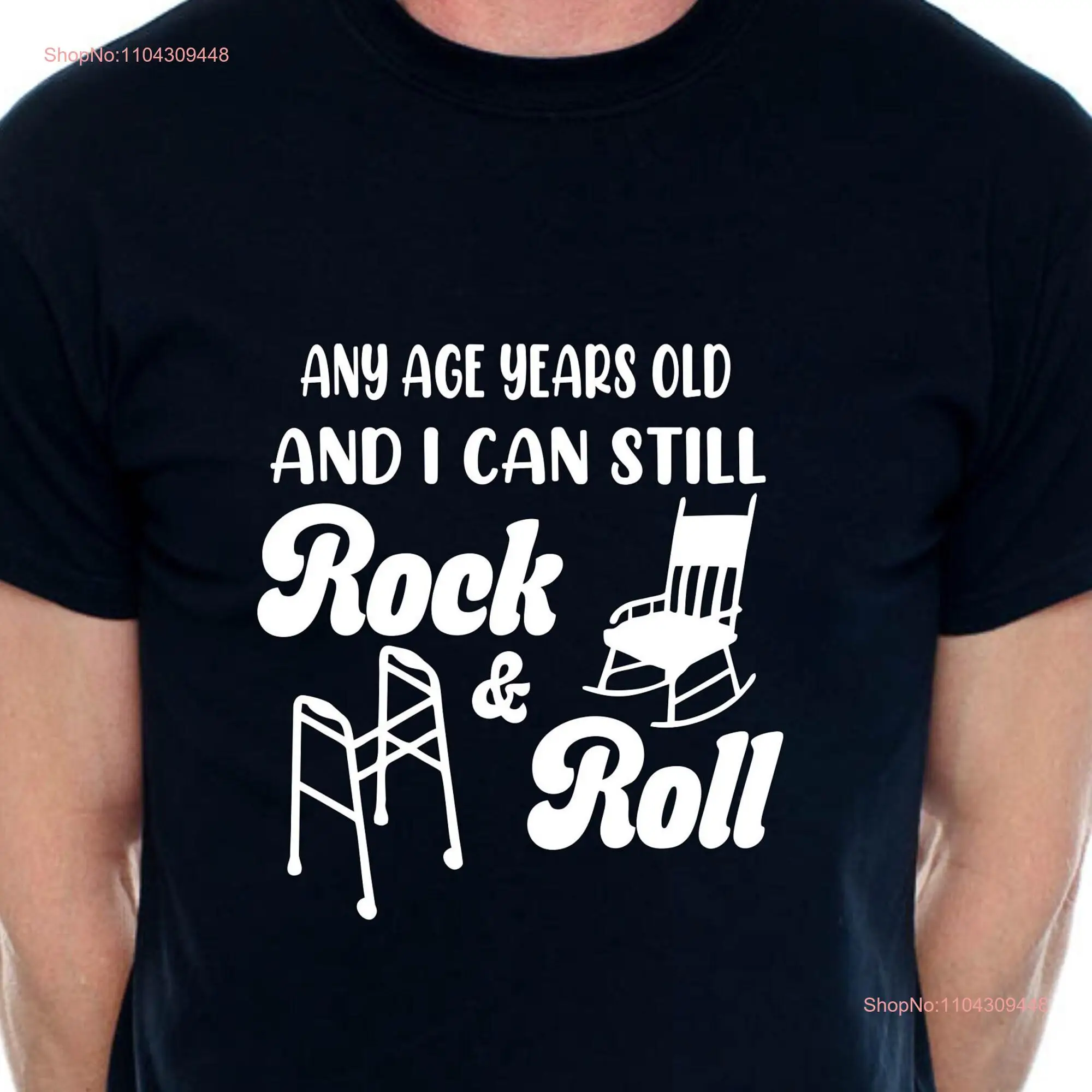 Print4u Personalised Men's T Shirt Rock Roll Funny Birthday Age Any Here long or short sleeves