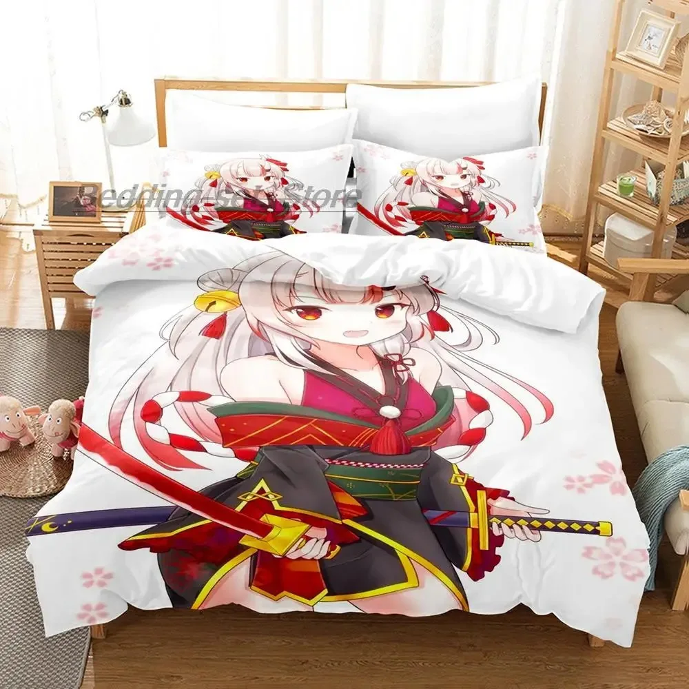 VTuber Ookami Mio Bedding Set Single Twin Full Queen King Size Bed Set Aldult Kid Bedroom Duvetcover Sets 3D Print Kawaii 2022